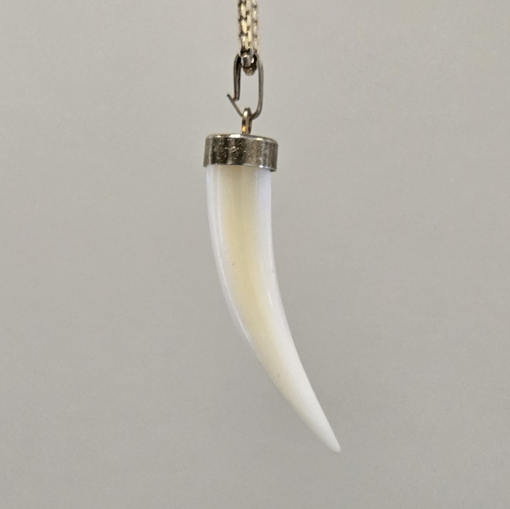 White Horn Pendant Necklace